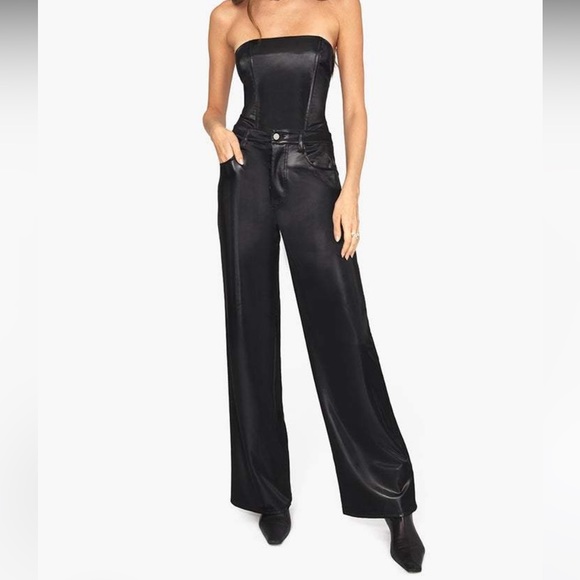 WeWoreWhat High Rise Wide Leg Faux Leather Pants Size 30 - Picture 1 of 5